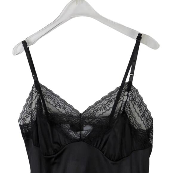 Blair 1980s Vintage Black Lace Slip Lingerie Deadstock NWT Sexy Boudoir Chemise - Picture 6 of 7